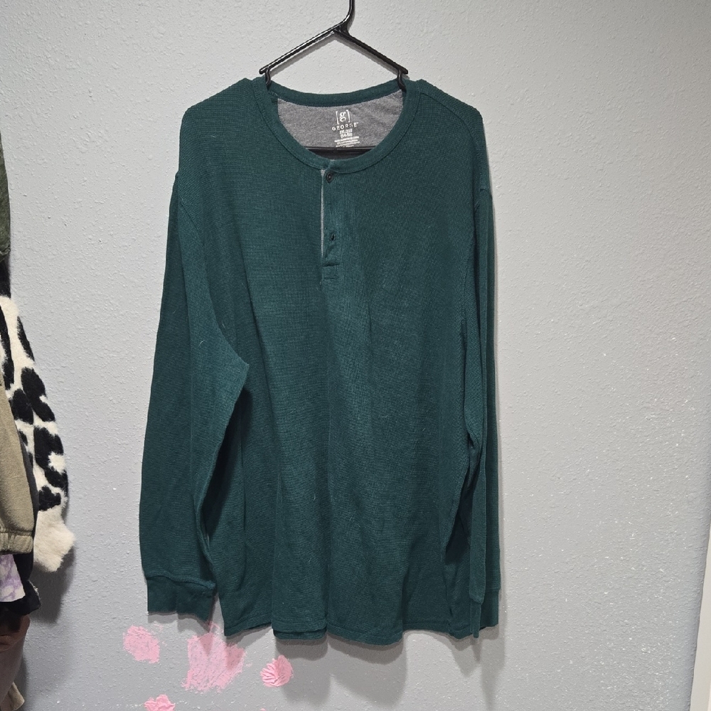 George Forest Green Henley Sweater Mens 3xl